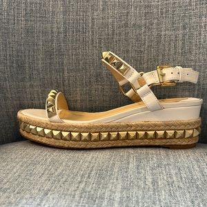 Christian Louboutin white espadrille sandals